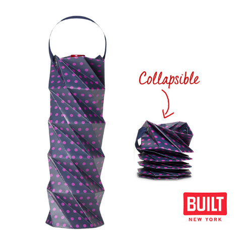 印花 Origami 折纸葡萄酒手提袋 (海军蓝圆点图案) | 精美耐用 | 派对 | 野餐 | 户外餐酒配件