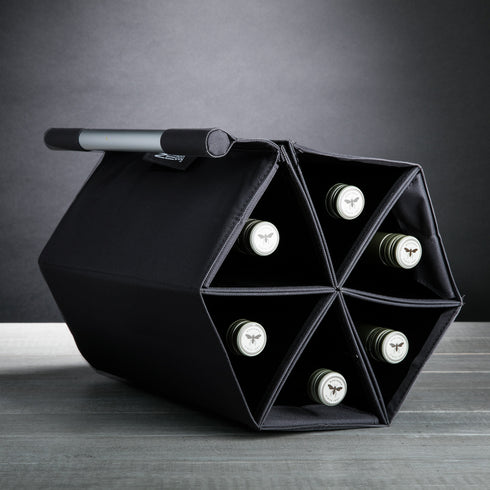 ZEbag® 6个酒瓶酒袋 (黑色) | 法国品牌 | 环保设计|适合野餐和户外活动